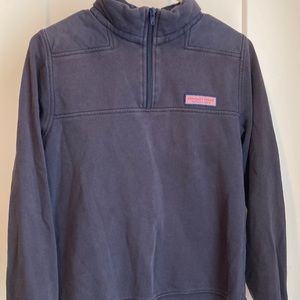 Vineyard Vines zip pullover. Kids large. Navy blue.